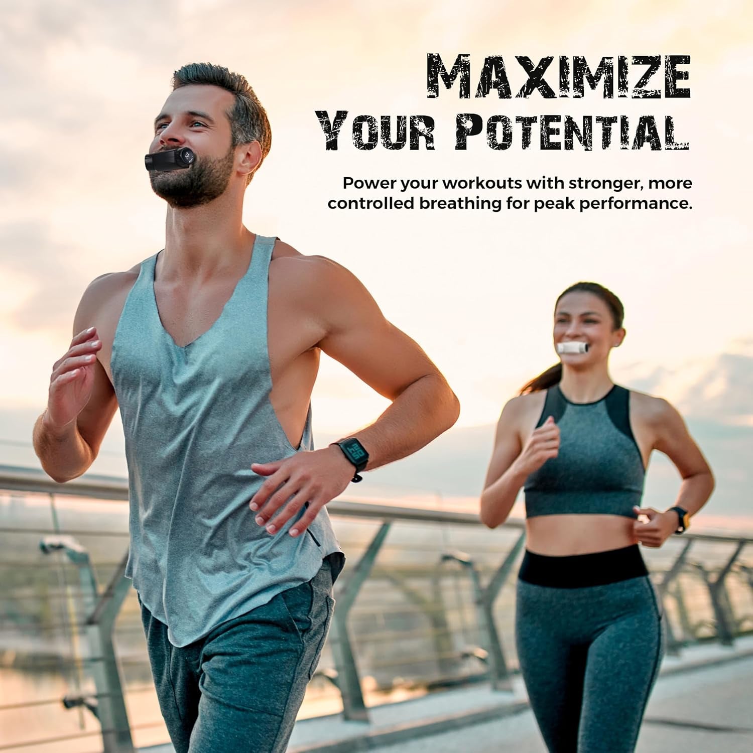 Premium Silicone Breathing Trainer | Enhance Breathing Patterns | Adjustable Resistance Levels | Compact and Portable Design (Black)