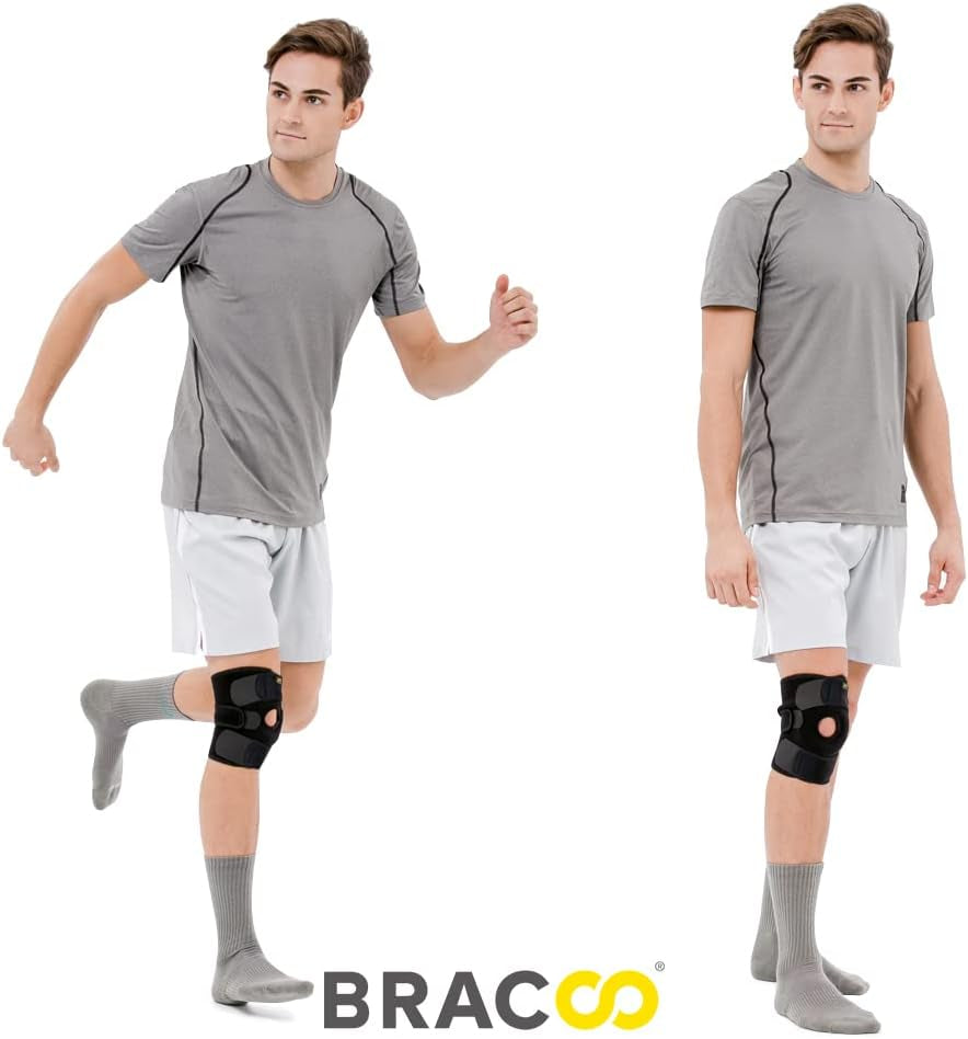 Knee Support Brace for Men Women, Adjustable Compression Sleeve Wrap Patellar Pad Tendon - Arthritis Pain, Meniscus Tear, Injury Recovery, Running, Workout, KS10