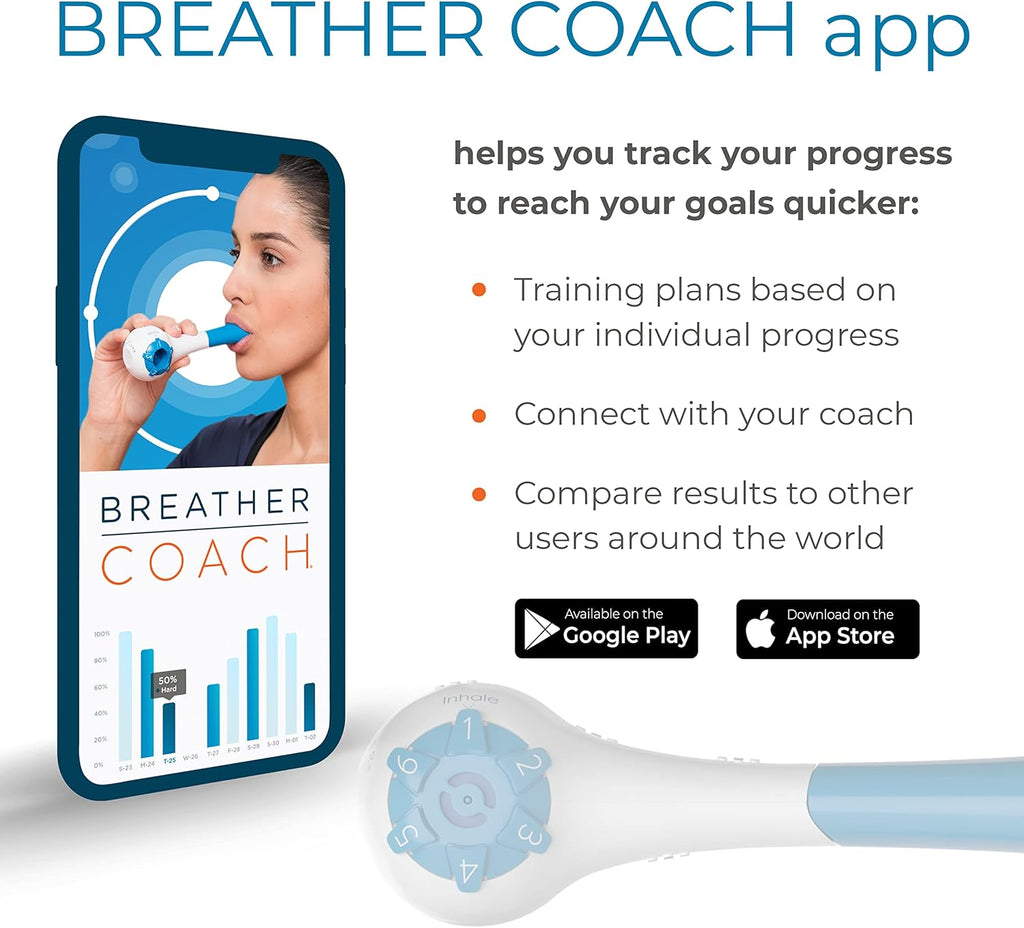 Natural Breathing Exerciser for Drug-Free Respiratory Therapy with Guided Mobile Training App
