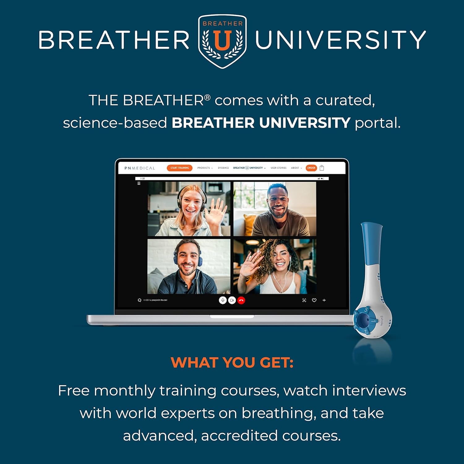 Natural Breathing Exerciser for Drug-Free Respiratory Therapy with Guided Mobile Training App