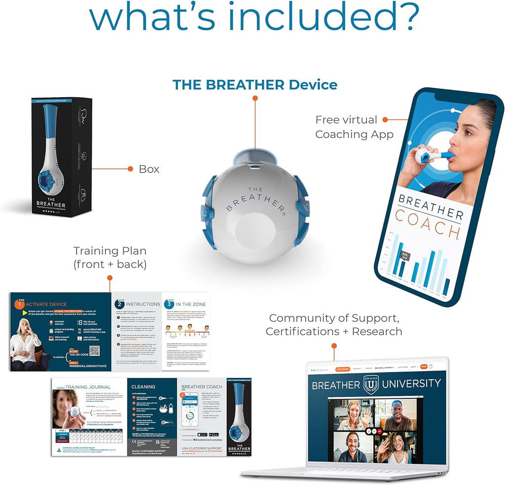 Natural Breathing Exerciser for Drug-Free Respiratory Therapy with Guided Mobile Training App