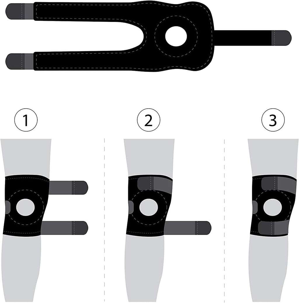 Knee Support Brace for Men Women, Adjustable Compression Sleeve Wrap Patellar Pad Tendon - Arthritis Pain, Meniscus Tear, Injury Recovery, Running, Workout, KS10